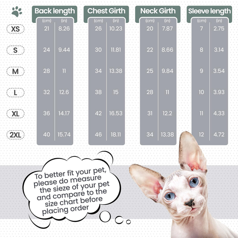 Sphynx Hairless Cats Sweater Shirt Kitten Soft Pullover Cute Cat Pajamas Jumpsuit Cotton Apparel Pet Winter Turtleneck for Cats LightGrey L Large - PawsPlanet Australia
