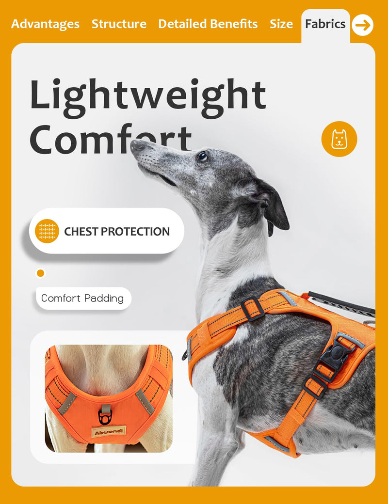 Dog Harness Adjustable Breathable Dog Harness with No Pull PVC Handle, Reflective Dog Vest Harnesses for Small Medium Large Dogs, Easy to Walking, Training, Camping, Control Escape 524-Black - PawsPlanet Australia