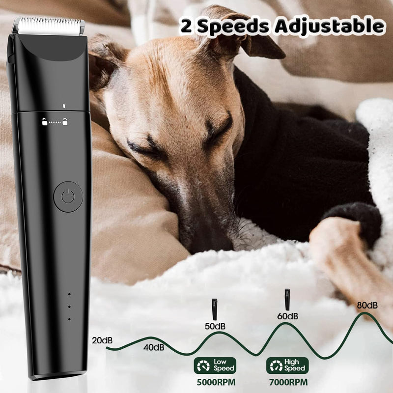 Sunny Power 4 in 1 Dog Clippers Grooming Kit, Professional Pet Clippers for Cats Rabbit, Safe Paw Trimmer Cat Shaver, Dog Hair Clipper with Low Noise, Rechargeable Cordless Cat Clippers for Matted Fur