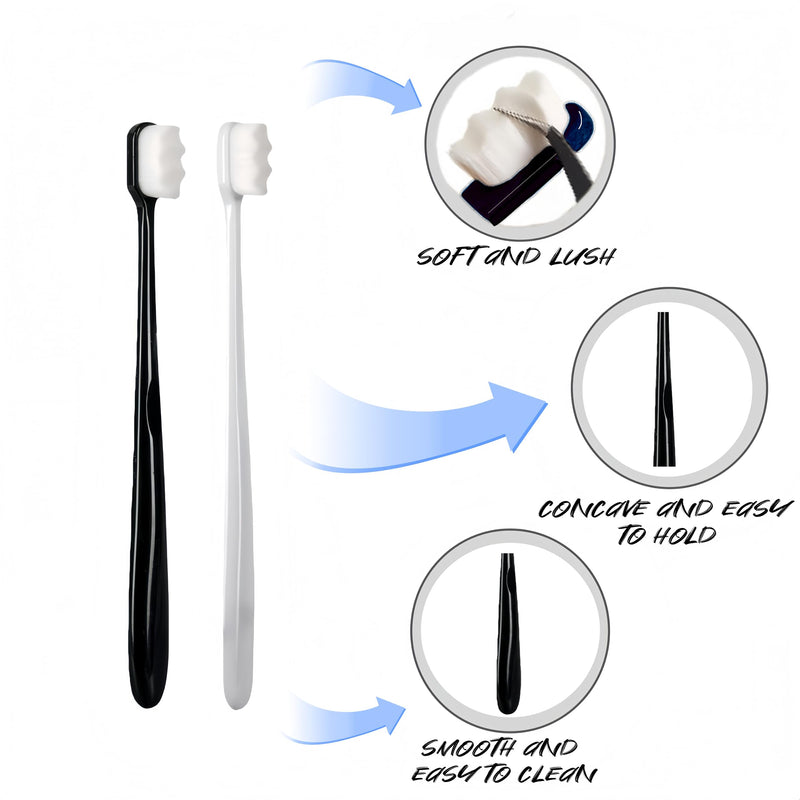 CGO Large Canine Toothbrush 4-piece Set with Ultra-Soft Wavy bristles Design, Gentle Cleaning, Suitable for Large Dogs to Carry During Travel. Includes 4 Individually Packaged toothbrushes