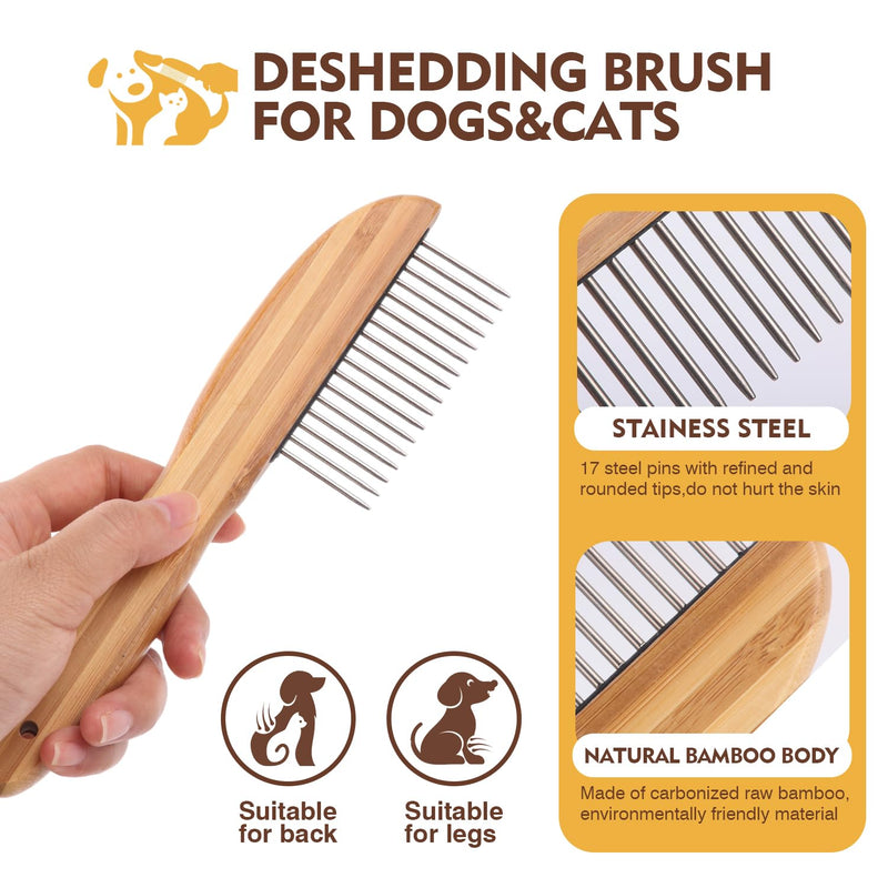 Dog Grooming Brush Kit,Deshedding Dog Brush for Shedding Short Hair Dogs with Pet Nail Clipper and File, Two Sided Pet Brushes for Dogs Removing Dirt & Loose Hair(7PCS) BLACK - PawsPlanet Australia