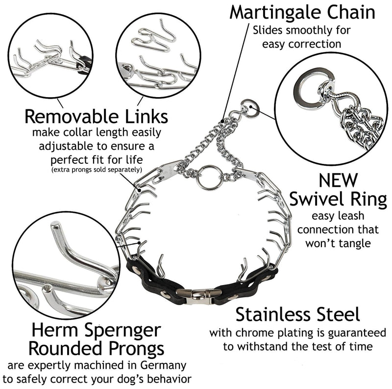 Prong Collar for Dogs Training – Quick Release Buckle & Swivel Ring for Easy Use – Made of Durable Steel Chrome Plated in Germany– 3.0mm Prongs for Large Dogs with 20-26" Neck Large/XL (20-26" Neck, 3.0mm Links) - PawsPlanet Australia