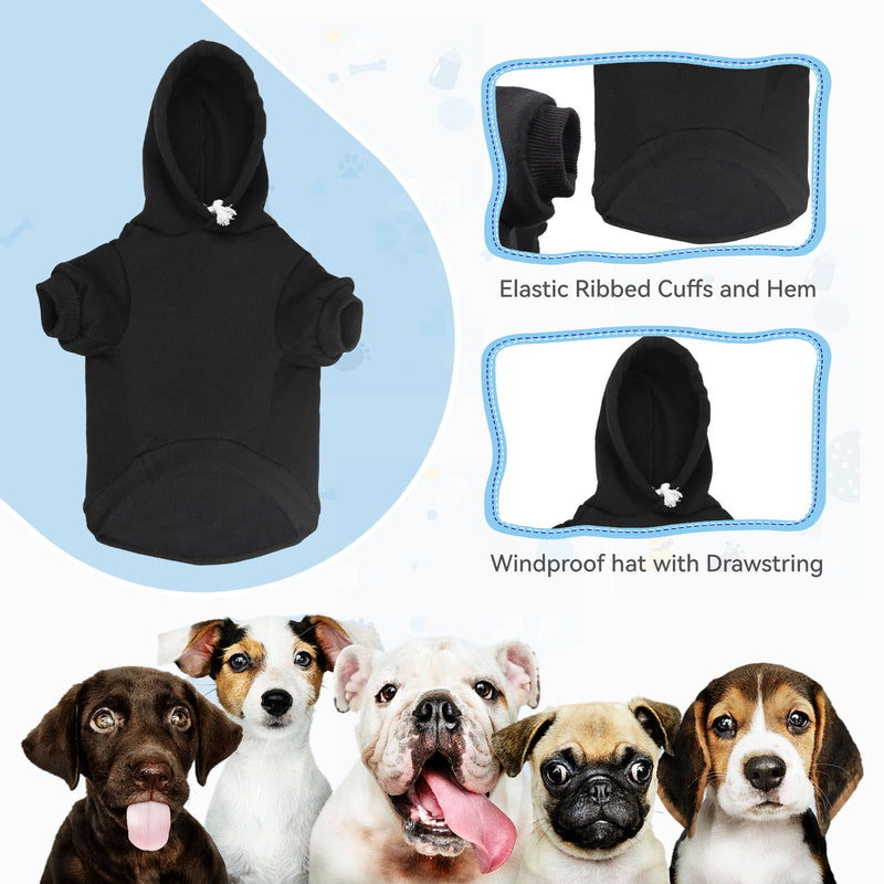 Dog Sweaters for Large Dogs Dog Hoodie Dog Sweater Solid Soft Brushed Fleece Dog Clothes Dog Hoodie Sweatshirt with Pocket(Black-XL) X-Large Black - PawsPlanet Australia