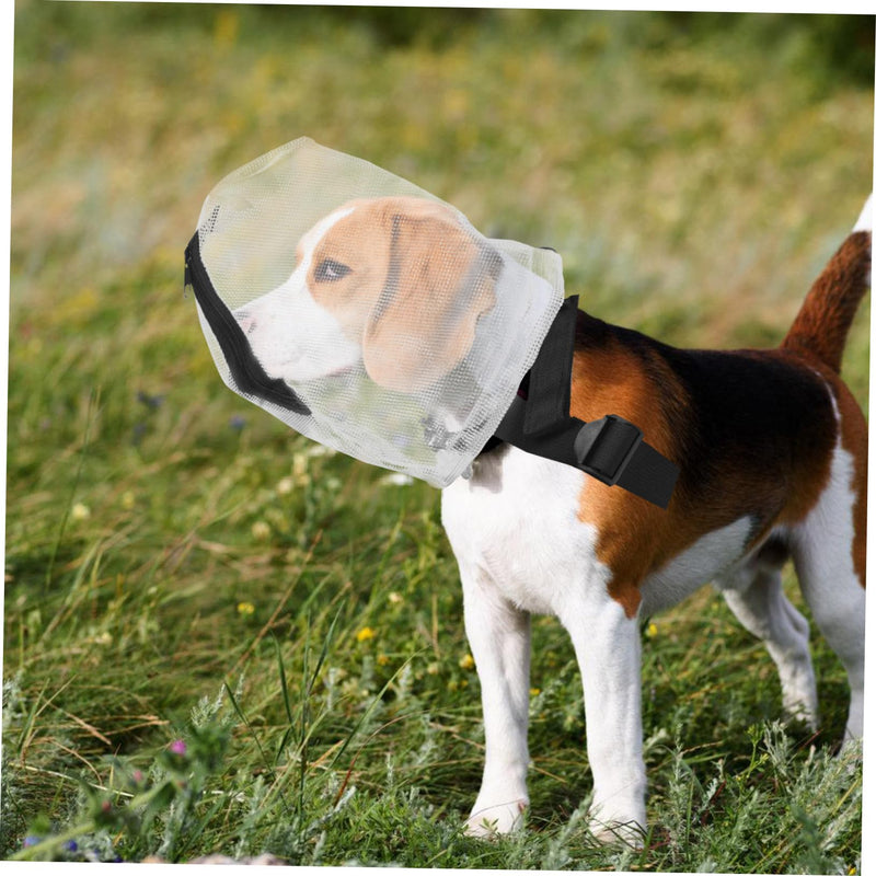 Toyvian Breathable Dog Mask for Puppies with Zip Outdoor Muzzle for Dogs Adjustable Face Cover Pet Head Protection for Camping and Hiking