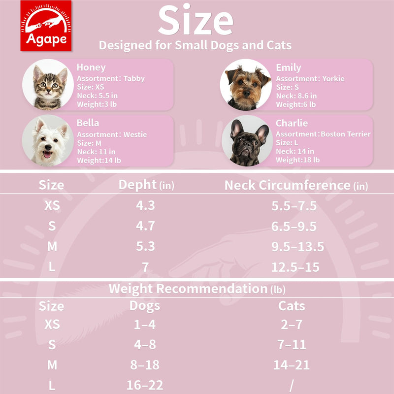Agape Soft Dog Cone for Small Dogs & Cats, Comfy Dog Recovery Collar After Surgery, Adjustable E Collar Alternative to Stop Licking, Protective Elizabethan Collar for Pup&Kitty, Comfortable Dog Cones Pink (Small Dogs Cone) M (Neck:9.5"-13.5") - PawsPlanet Australia