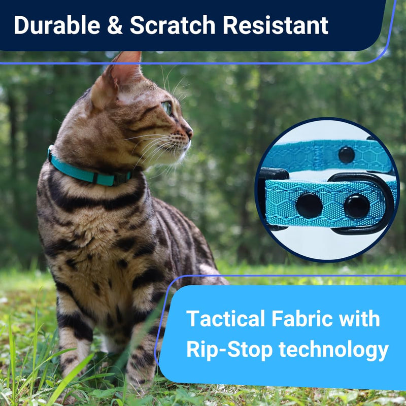 OutdoorBengal Durable Cat Collar Breakaway with Soft Padding for medium to large cats - Thin Heavy Duty Tactical Fabric, Comfortable, Quick Release Breakaway Cat Collars, No Bell Collar (Black, Adult) Charcoal Black - PawsPlanet Australia