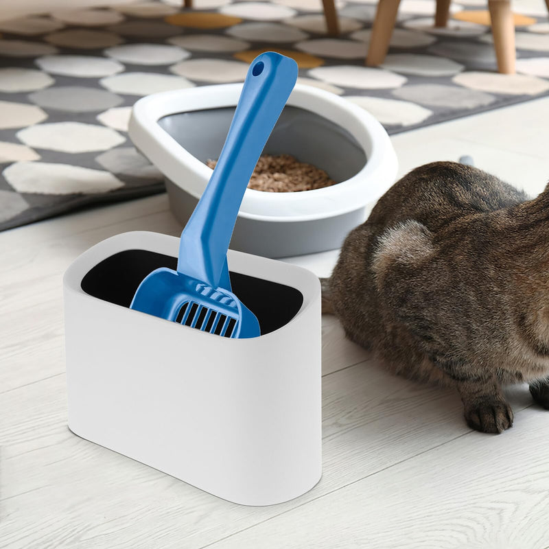 Plastic cat litter scoop holder, white, for home use, for storing and organizing the cat litter area. Sturdy and durable scoop stand. Random color.