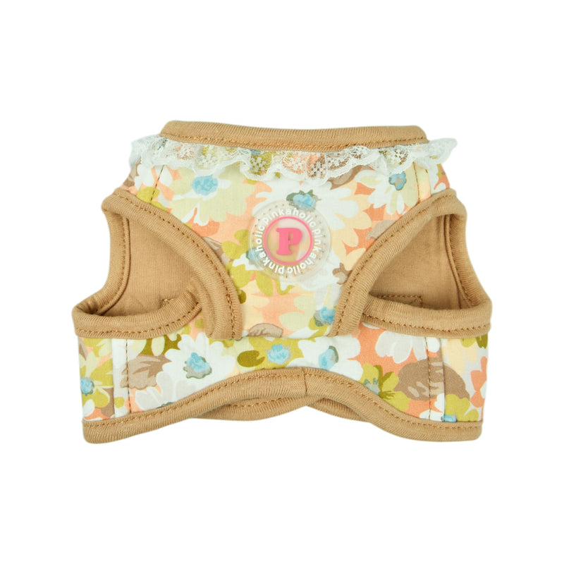 Pinkaholic New York Lilibeth Dog Vest Harness (Step-in) Flower Pattern Fashionable Cute Spring Summer Harness for Small Dogs, Beige, Medium Beige_Lilibeth - PawsPlanet Australia