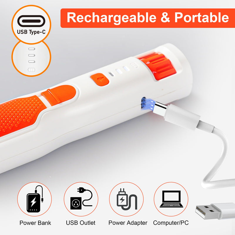 Dog Nail Grinder 7-Speed & 360° LED Light, Professional Pet Nail Grinder for Dogs and Cats, Electric Dog Nail Trimmer Painless Paws Grooming & Smoothing Tool for Large Small Dogs Cats Pets White - PawsPlanet Australia