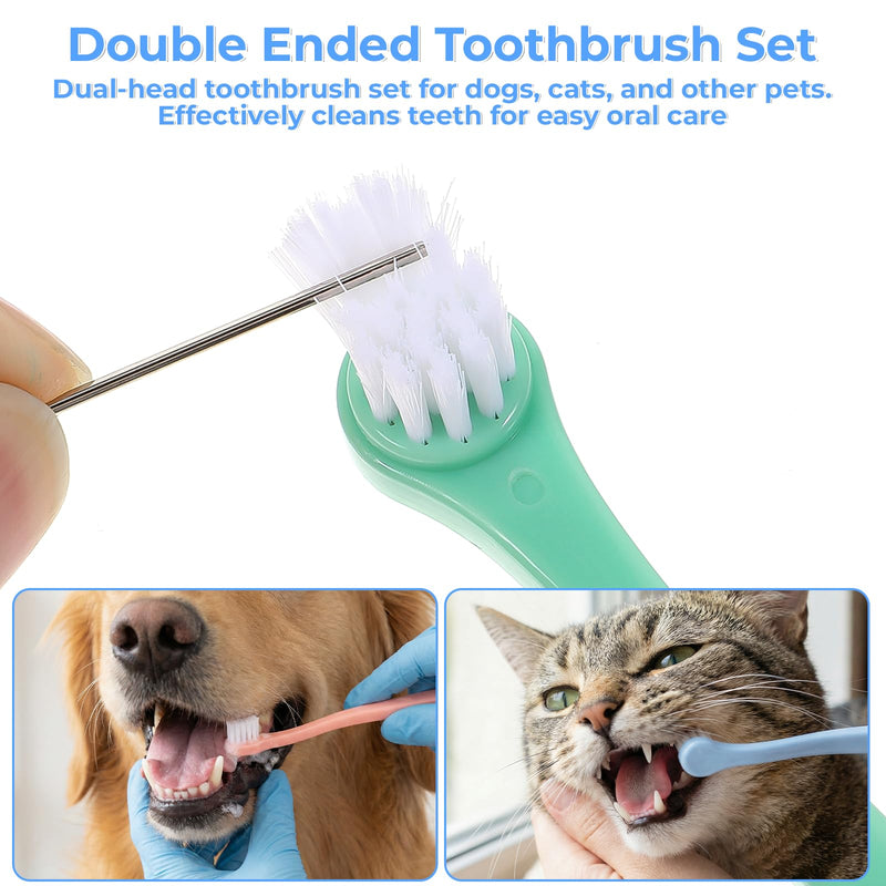 8Pcs Dog Toothbrush Set Small Cat Toothbrush Dual Headed Pet Tooth Brushes Mini Head Soft Dog Cat Tooth Brush for Small to Large Dogs Cats and Most Pets Teeth Brush Easy to Use
