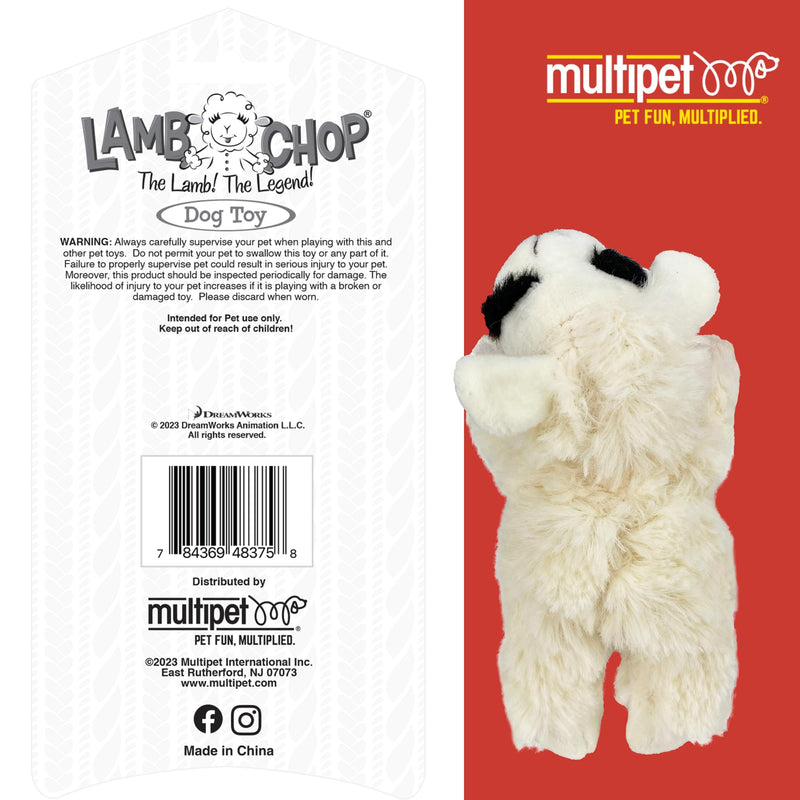 Multipet INTERNATIONAL 843140 Lambchop Plush Squeak Toy Mini for Pets, 6-Inch, White, small 6" - PawsPlanet Australia