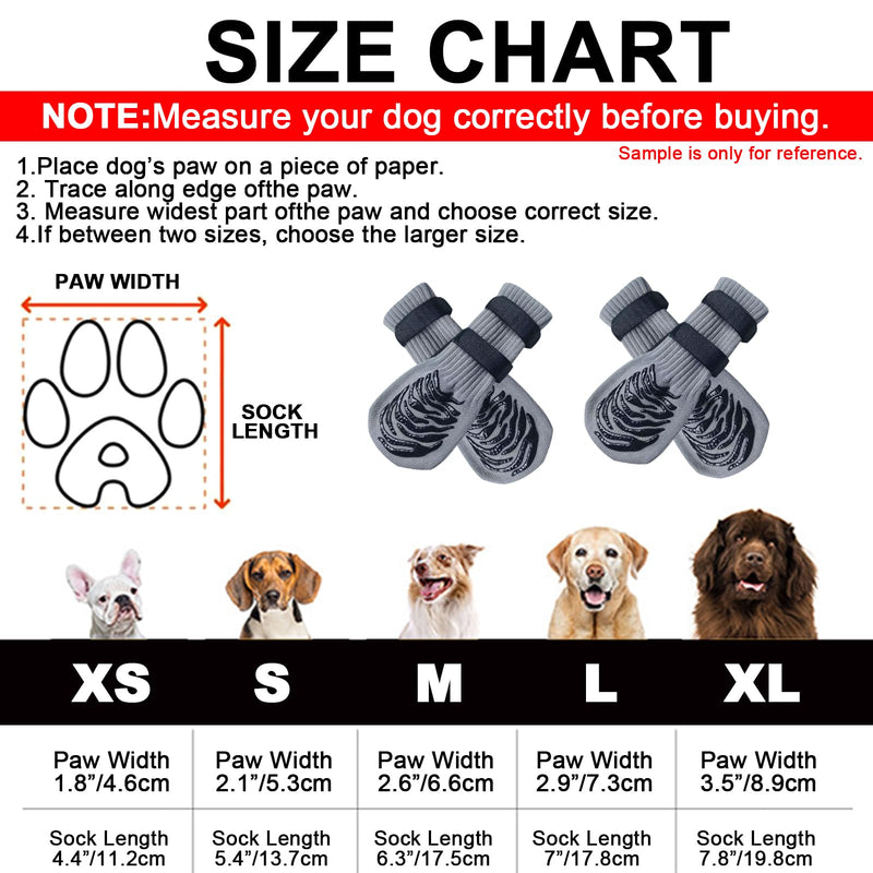 Anti-Slip Dog Socks with 2 Adjustable Straps, Suitable for Hardwood Floors and Warm/Cold Pavements, Anti-Licking and Anti-Slip, Ideal for Dog Paw Protection,for All Dog Breeds (L) L - PawsPlanet Australia