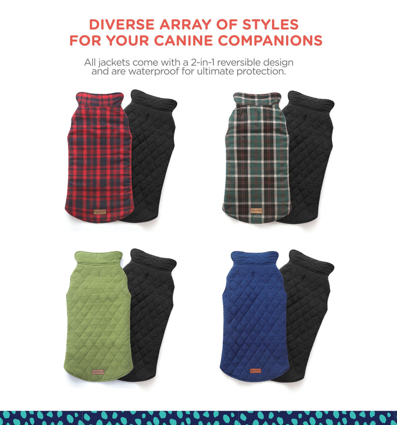 Rocky 2-in-1 Reversible Dog Jacket - Waterproof Snow Coat for Medium & Large Dogs Navy - PawsPlanet Australia