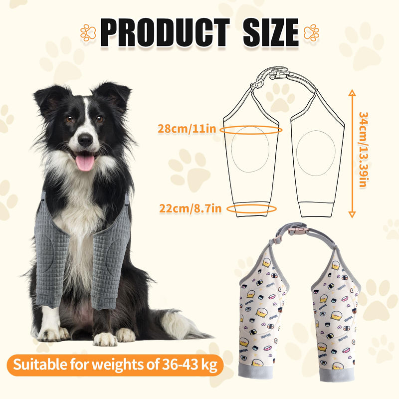 Pack of 2 Elbow Bandage Dog Thickened, Recovery Sleeve Dog Adjustable for Paw Protection, Dog Body After Surgery Lying Quolts XXL, for Prevents Licking Wounds