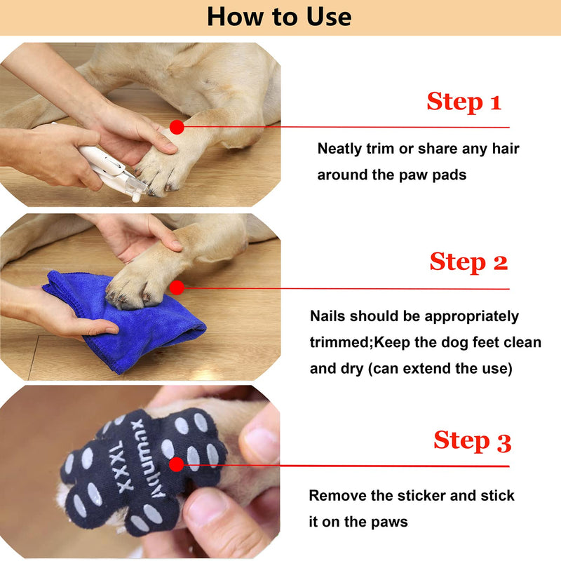 Dog Anti Slip Paw Grips Traction Pads,Dog Feet Stickers with Stronger Adhesive,Paw Protection to Provide Traction for Slippery Floors,Essentials for Senior Dogs,12 sets (48 pcs) XXL Black XXL-2.7*2.4 inch(L*W) - PawsPlanet Australia