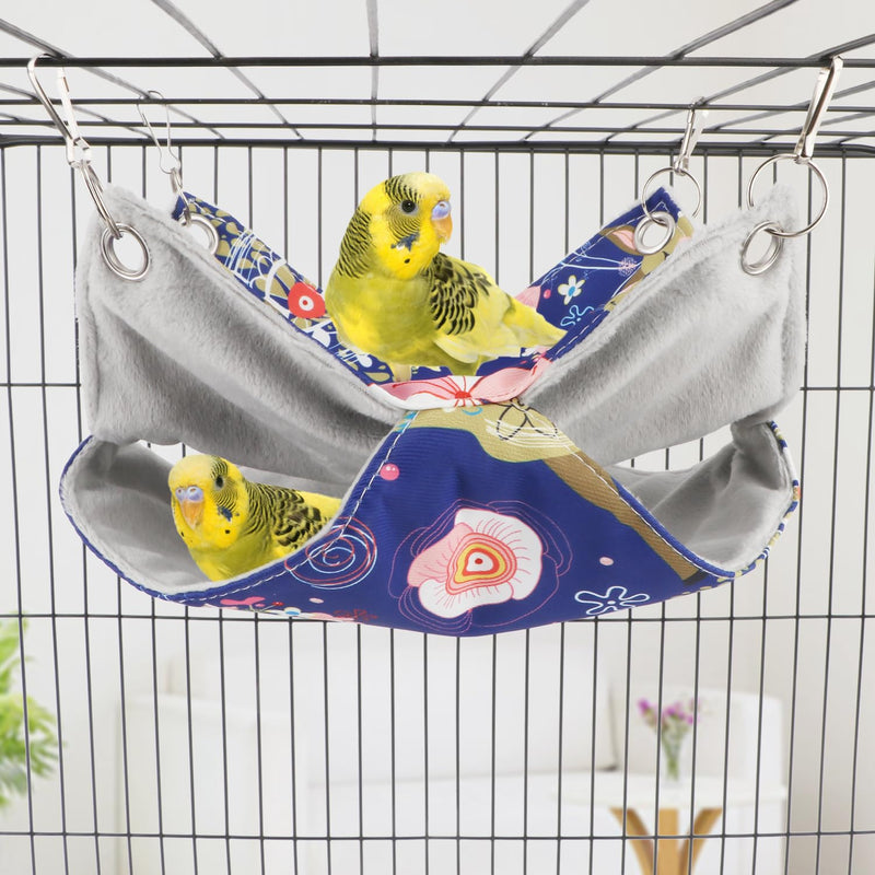 Bird Double Hammock Warm Nest Bed for Parrot Budgie Parakeet Cockatiel Conure Lovebird Hamster Rat Mice Chinchinlla (S) S - PawsPlanet Australia