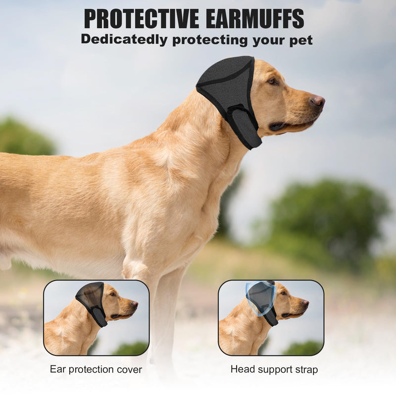 2Pcs Dog Ear Defenders,Adjustable Dogs Noise Cancelling Ears Muffs, Comfort Dog Ear Protectors, Dogs Ears Noise Protection,for Grooming, Bathing, Swimming (M, Gray)