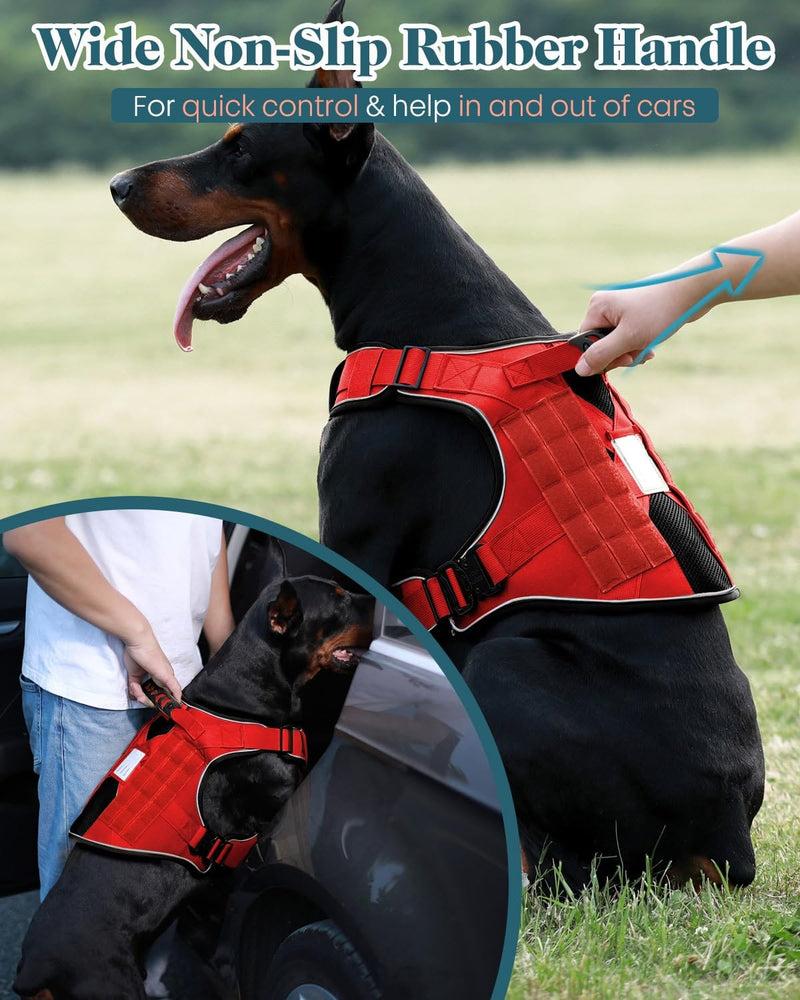 Service Dog in Training Vest, Reflective Do Not Pet Dog Harness with Handle and 6 Patches, Full Metal Buckles, for Medium Dogs Training Walking Small (20-45 lbs) Harness-Brave Red - PawsPlanet Australia