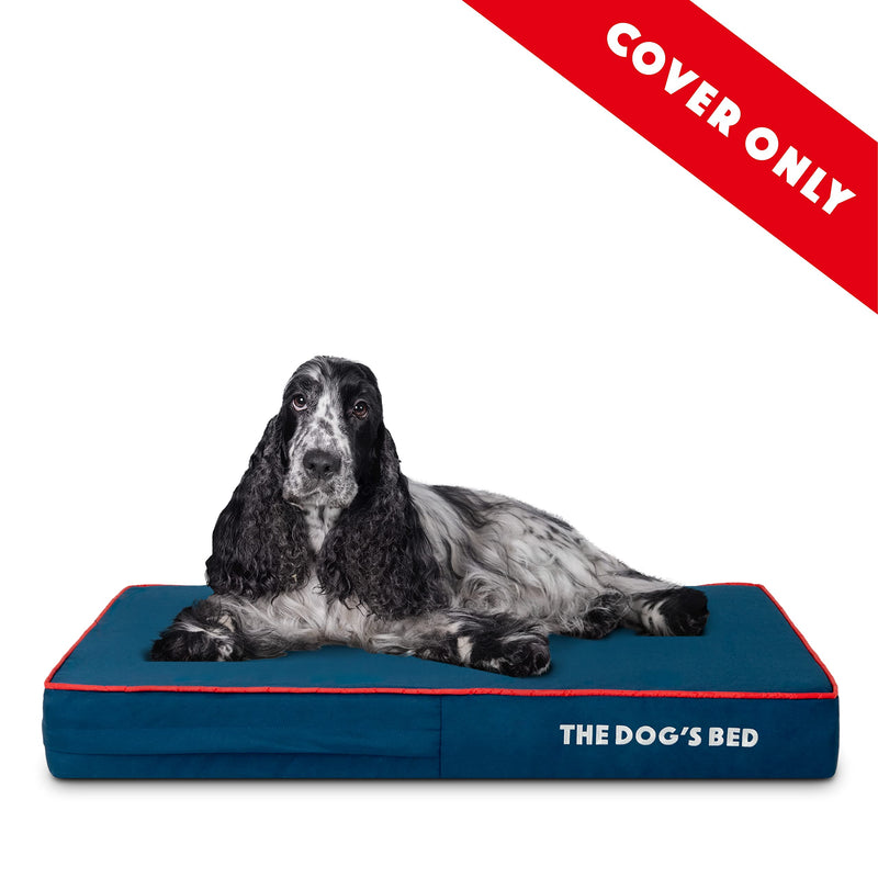 The Dog’s Bed Replacement Outer Cover, Oxford Fabric, Blue with Red Trim, Medium, 4-Inch Medium Spare Cover (4" Deep) - PawsPlanet Australia