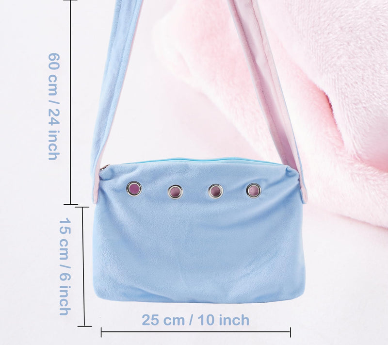 Meow&Woof Sugar Glider Bonding Pouch Small Pet Carrier Bag Sling with Strap Critter Cuddler for Gliders Ferret, Rat, Hedgehog, Hamster Outdoor-Blue Blue - PawsPlanet Australia