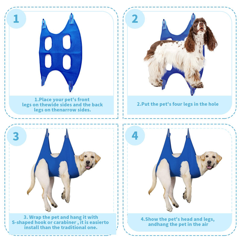 Pet Dog Grooming Hammock, Cat Hammock Restraint Bag for Small Medium Large Pets, Dog Grooming Helper for Trimming Nail and Ear Eye Care, with Nail Clippers, Free Nail File - PawsPlanet Australia