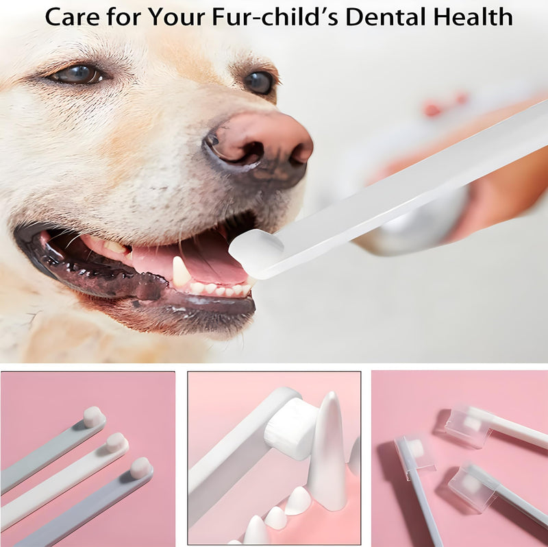 LINGXIYA Pet Dog Toothbrush, Extra Soft Dog & Cat Toothbrushes Dental Cleaning Brushes for Puppy Small Dog and Cat Dogs Teeth Dental Health 3 Pack Kit (White/Green/Pink) - PawsPlanet Australia