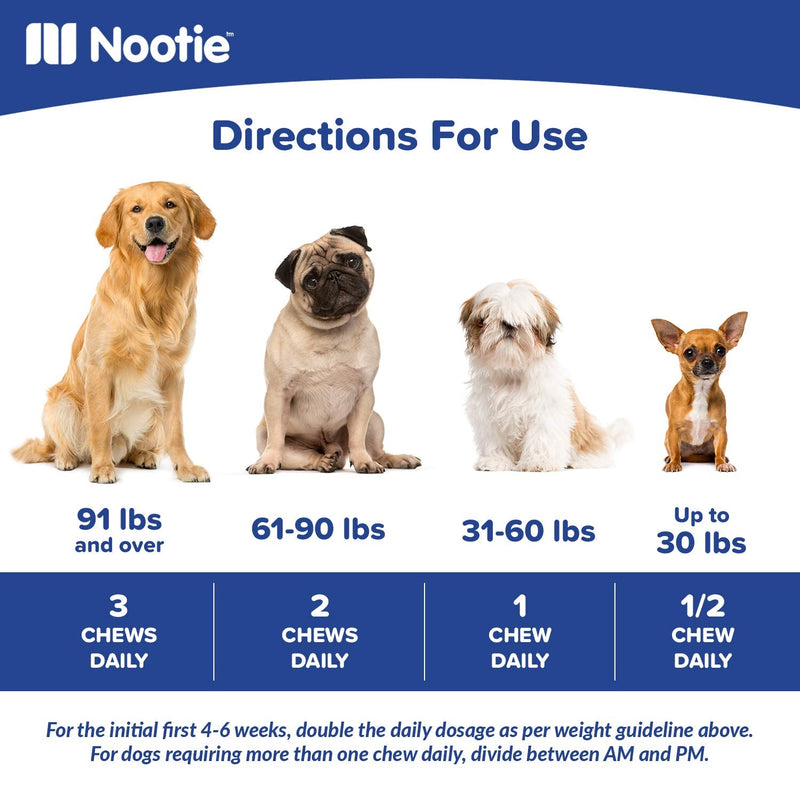 Nootie Glucosamine for Dogs - Hip and Joint Soft Chews Supplement for Dogs - Daily Dog MSM Chondroitin Chews with Turmeric - Joint Care Vitamins for All Breeds and Sizes 250 Count