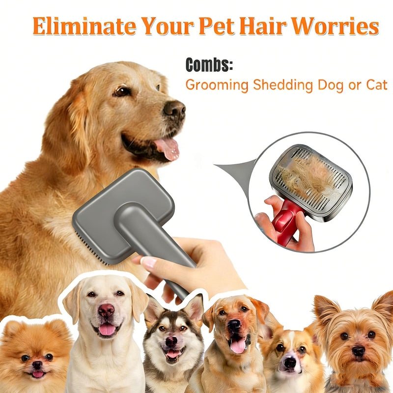 Pet Dog Grooming Attachment Kit, Deshedding Brush Attachment for Dyson V15, V11, V10, V8, V7 – Effective Grooming & Cleaning – Hair Grooming Tools for Dog and Cat, 3 Pack A:Needle Comb+Hose+Connector - PawsPlanet Australia