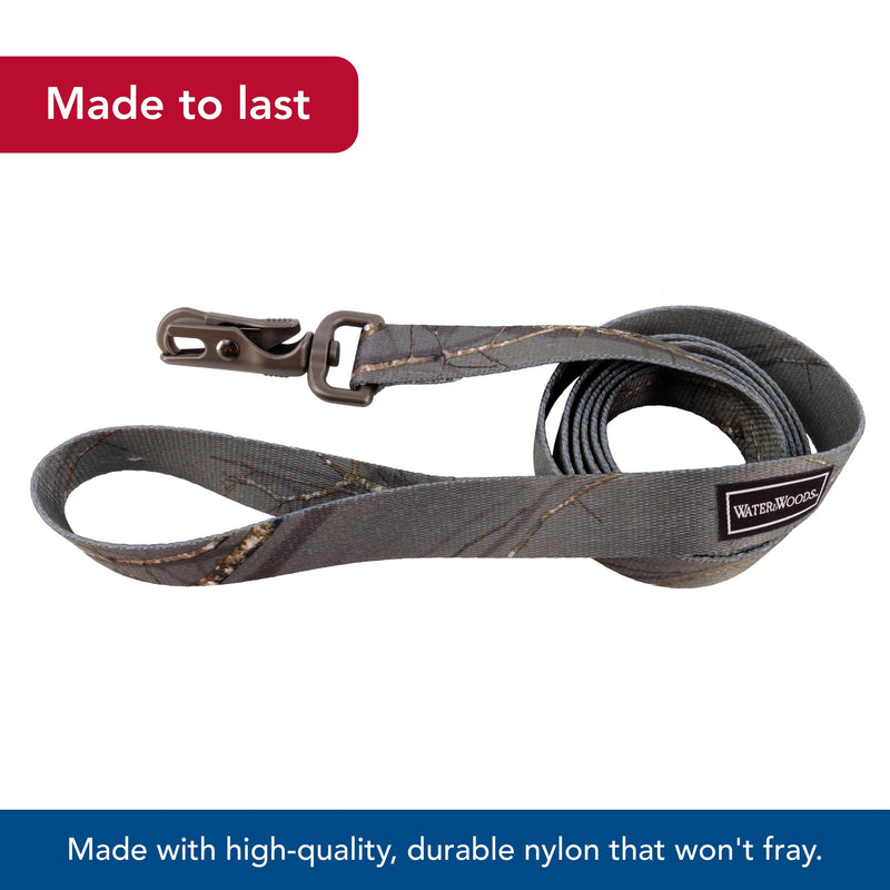 Water & Woods Patterned Dog Leash by Coastal Pet - Strong Dog Leash - Scissor Snap Closure - Fray-Resistant Nylon - Stylish Patterns - Country Roots Evergreen, 1" x 6'