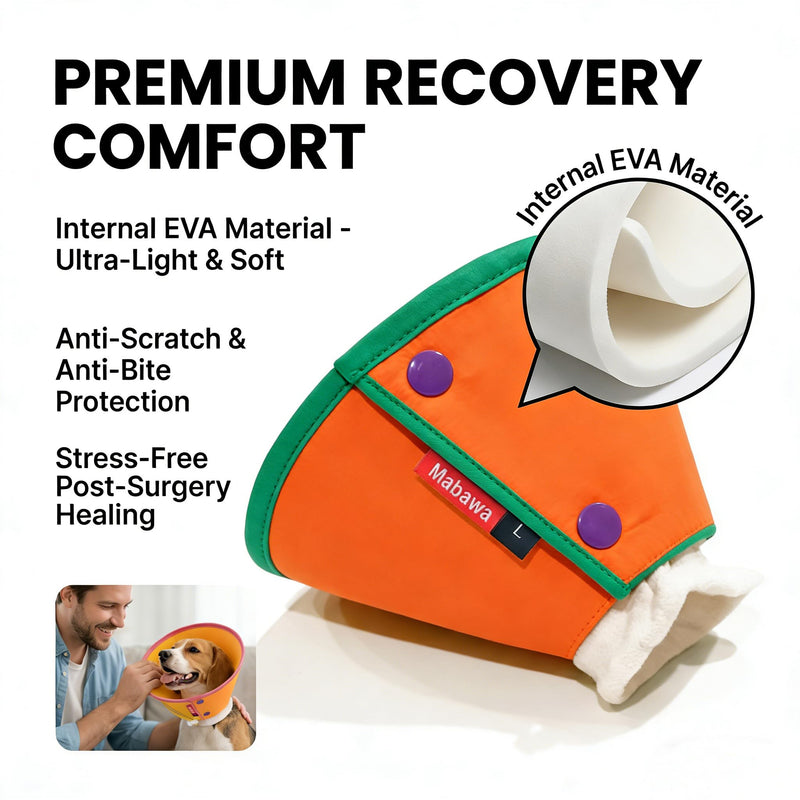Soft Dog Cone Collar for Dogs & Cats, Adjustable Elizabethan Recovery Collar, Lightweight EPE Material, Post-Surgery Wound Protection (Orange, S) Orange