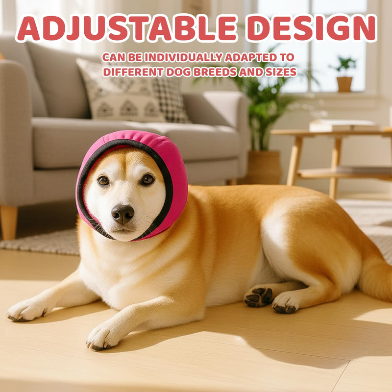 Rose Red Ear Defenders for Dogs, Dog Snood,Defenders, Waterproof Dog Ear Covers, Muffs Noise Protection, Headband, Head Circle 25~38cm,Weight 7.5~17.5 kg (S Size)