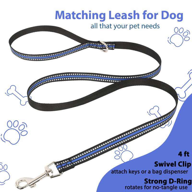 Dog Head Collar, No Pull Padded Head Halter for Small Medium Large Dogs for Training to Stop Pulling on Leash, Anti-Pull Reflective Head Harness for Walking Blue