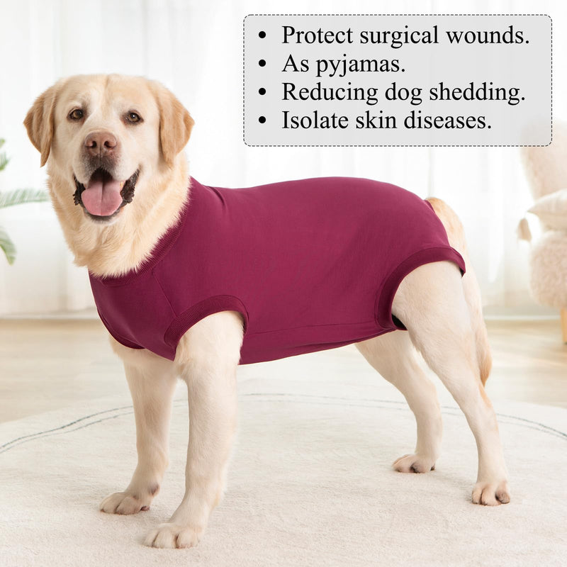 Dog Recovery Suit Female Spay Operation Dog Body Suit After Surgery Male Dogs Surgical Recovery Onesie Medical Vest Post Op Dogs Surgery Shirt Cone Alternative Anti Lick Wounds Protector M Red