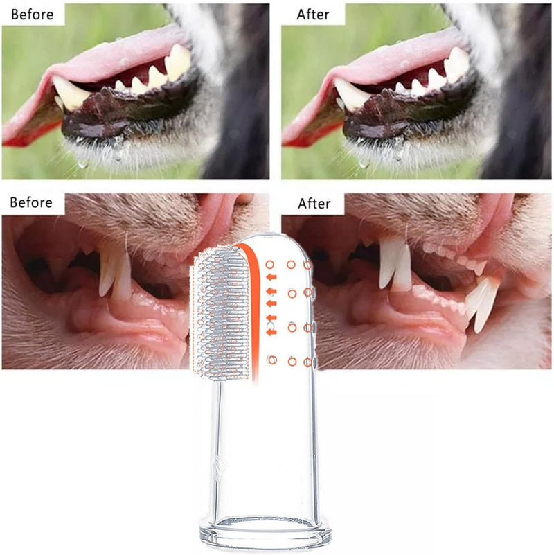 10Pcs White Dog Finger Toothbrush Food Grade Soft Bristles Pet Toothbrush, Soft Silicone Cat Toothbrush Washable and Comfortable Dog Toothbrushes - PawsPlanet Australia