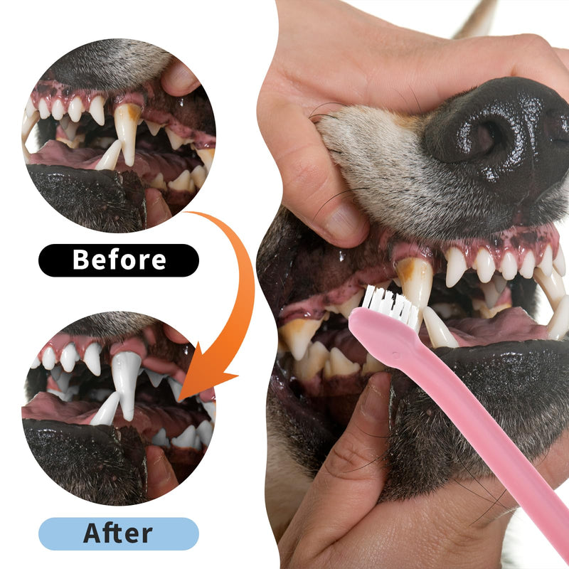 Pack of 8 Dog Toothbrush, Small Dog Pet Toothbrush, Soft Cat Toothbrush, Mini Toothbrush, Deep Cleaning Set, Portable, Travel-Friendly and Easy to Use for Puppies