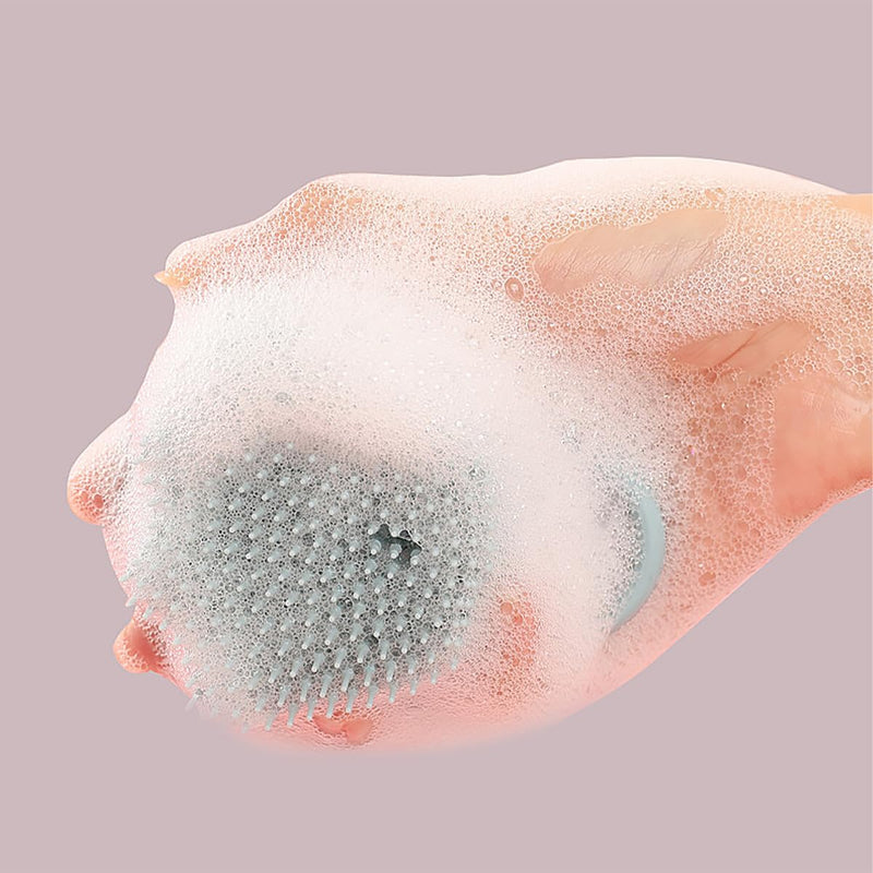 Dog Cat Bath Brush Comb Silicone Soft Pet Cleaning Massage Brush for Soothing Massage Washing Shampoo Dispenser（Blue+Pink） - PawsPlanet Australia