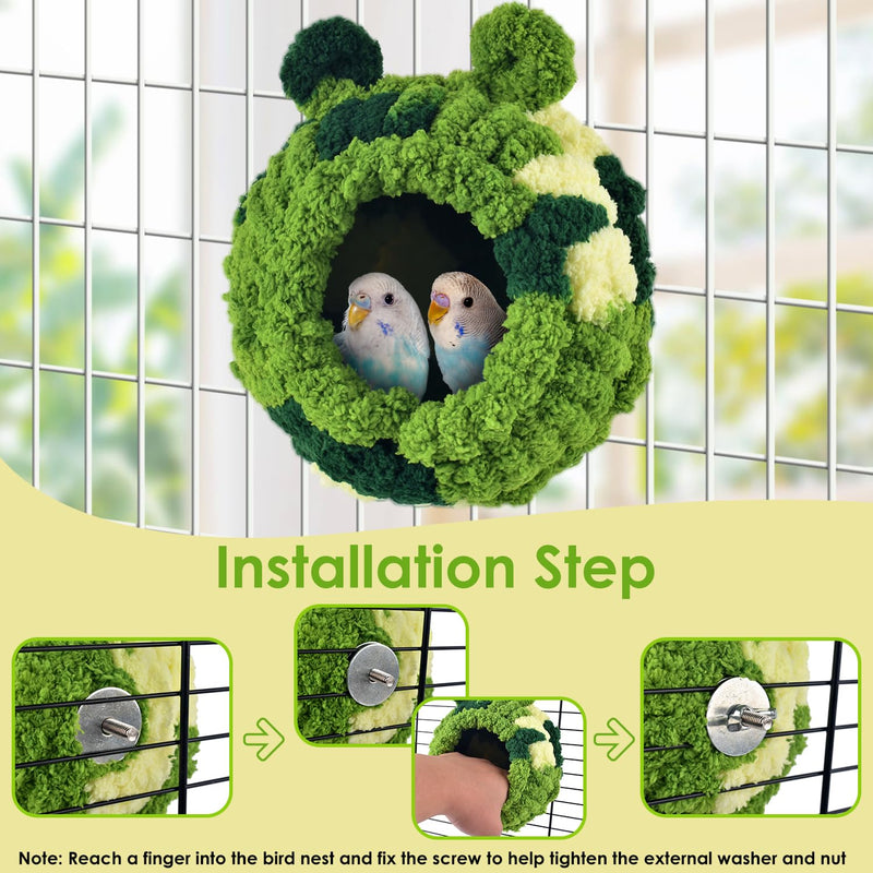 KATUMO Conure Nest, Bird Breeding House Cockatiel Snuggle Hut for Budgie, Parakeet, Cockatiel, Conure, Lovebird, Canary, Finch, Hamster, Small Pets L (Green)