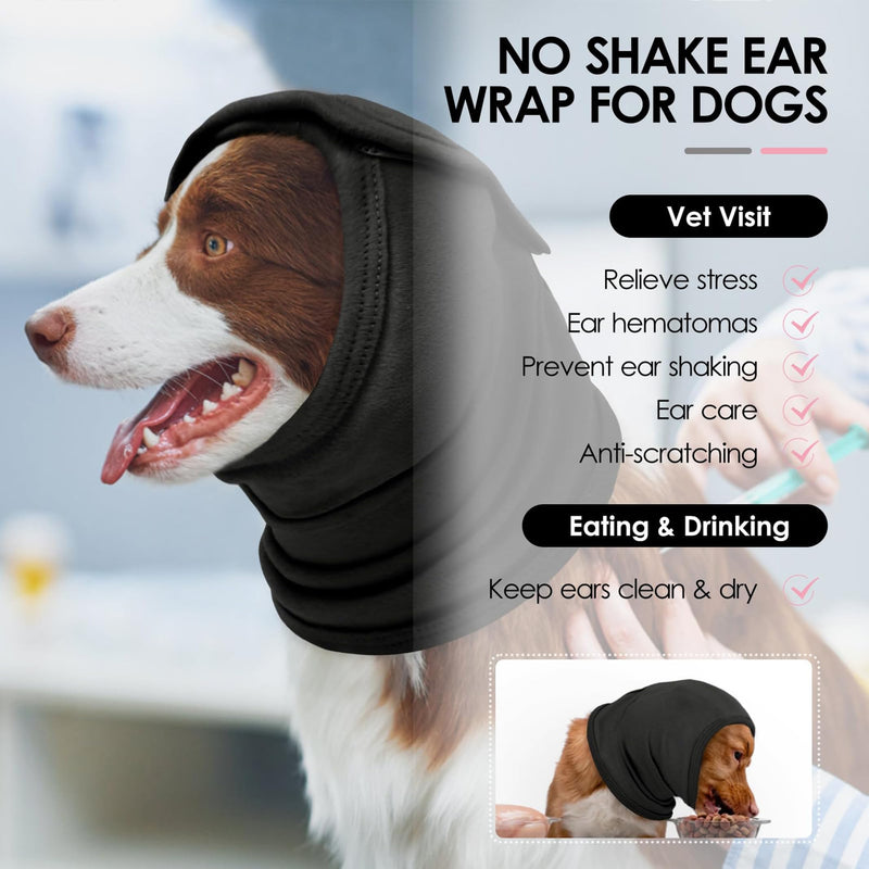 AOFITEE Dog Calming Hoodie, Soft Dog Ear Muffs Noise Protection for Anxiety Relief, Adjustable No Shake Ear Wraps for Dogs Noise Protection Head Wrap for Firework, Grooming, Thunderstorms, Grey S Small