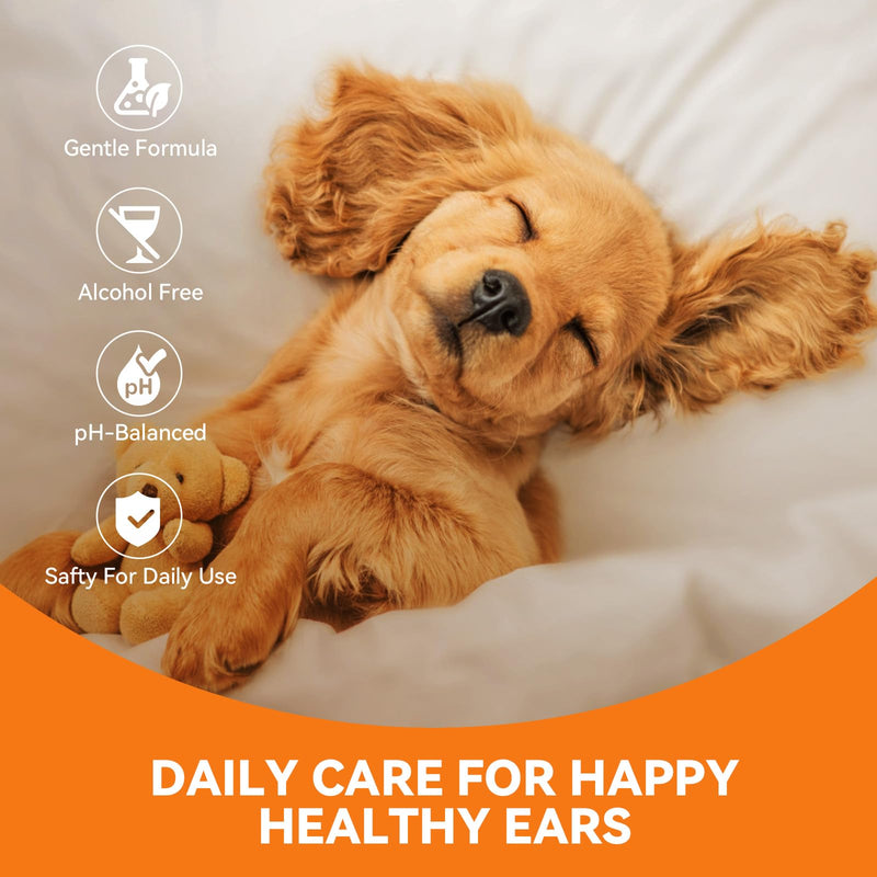 Ear Cleaner for Dog & Cats, Dog Ear Drop and Infection Treatment, Dog Ear Cleaning Solution- Cleaning,Soothing and Deodorizing Itchy Ears 4oz 4 oz - PawsPlanet Australia