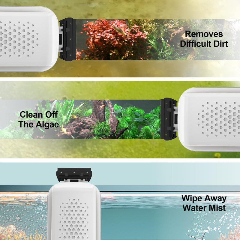 fishkeeper Super Strong Magnetic Aquarium Glass Cleaner, Dual-Blades & Double Side Floating Algae Scraper Fish Tank Cleaner Scrubber Aquarium Magnetic Brush for 1/8-1/4 Inch Thick Glass Aquariums (S) Small - PawsPlanet Australia