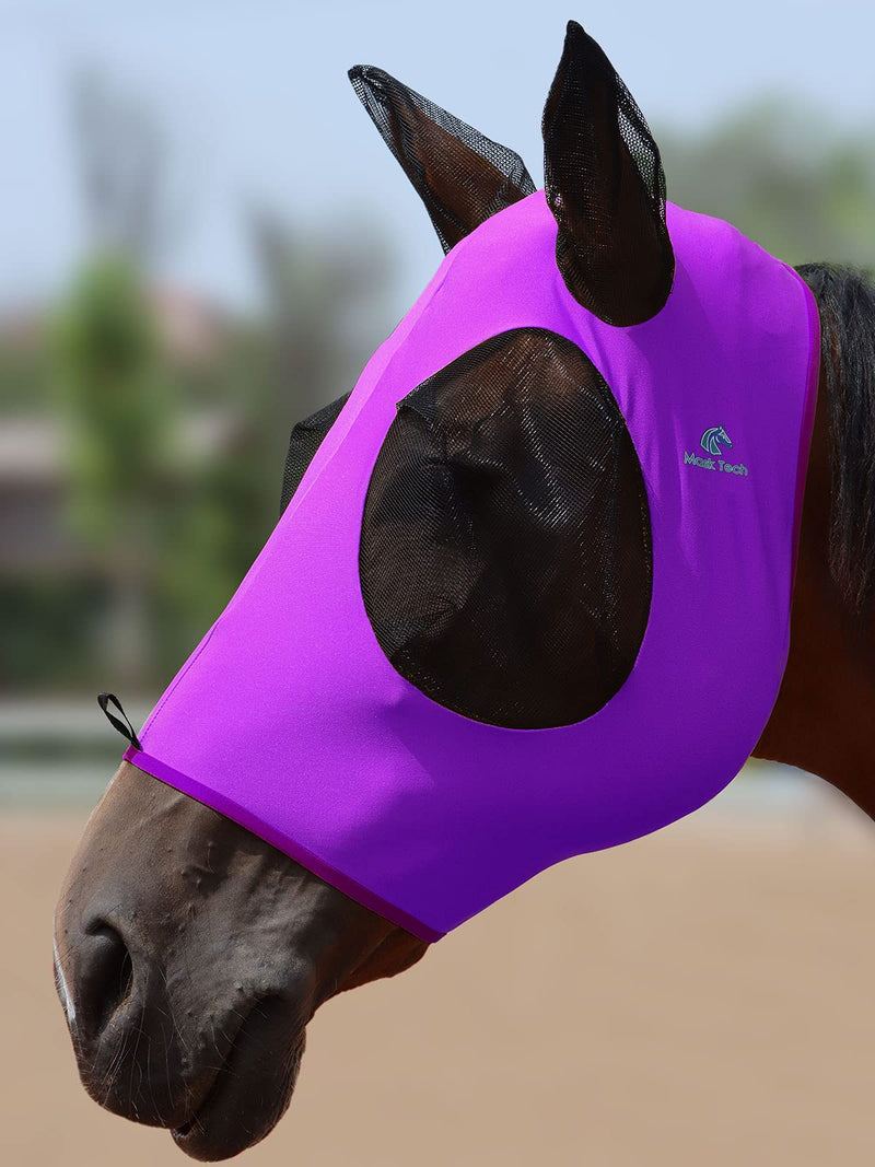 Mask Tech 5 Pieces Horse Fly Masks with Ears, Stretchy Elastic Mesh Fly Masks, 3D Eye Clearance, UV Protection-Large,Combo 23 Large Combo 23