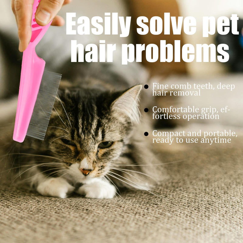Cat Brush - 5 Pcs Pet Grooming Kit with Nail Clippers,Shedding Brush Toothbrush Long & Short Stainless Steel Teeth Knotting Comb Skin Friendly Deshedding Grooming Tool for Long Haired Cats Shedding Brush Set
