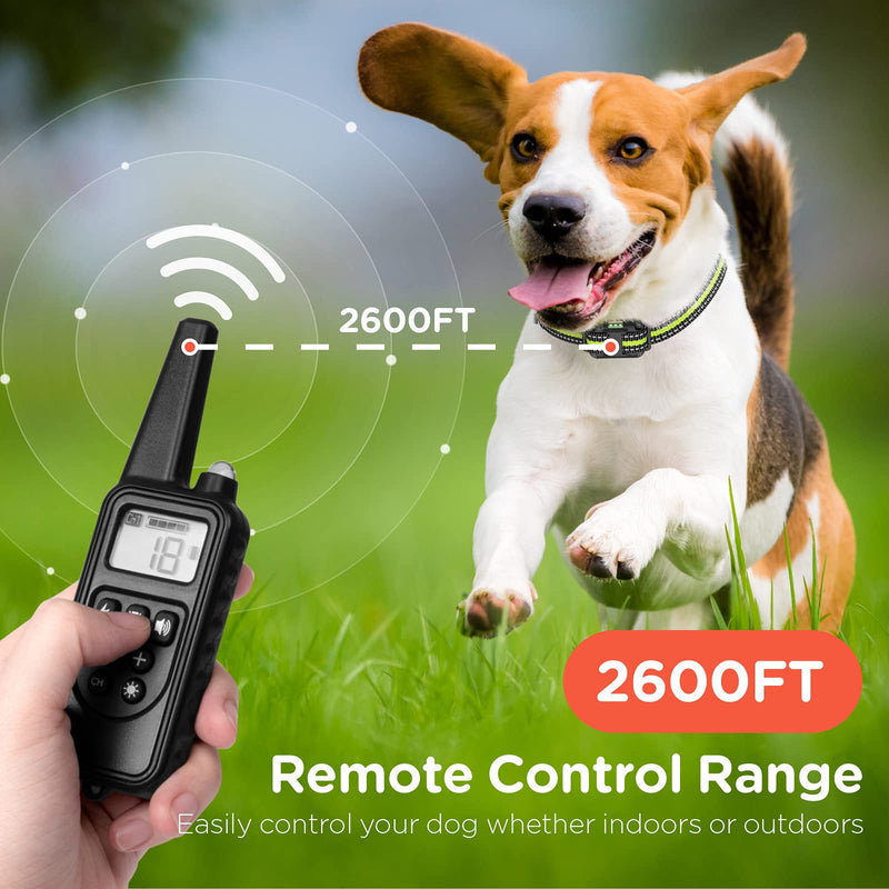 FunniPets Dog Training Collar for 3 Dogs, 2600ft Dog Shock Collar with Remote Waterproof Electronic Dog Collar for Small Medium and Large Dogs with 4 Training Modes Light Static Shock Vibration Beep - PawsPlanet Australia