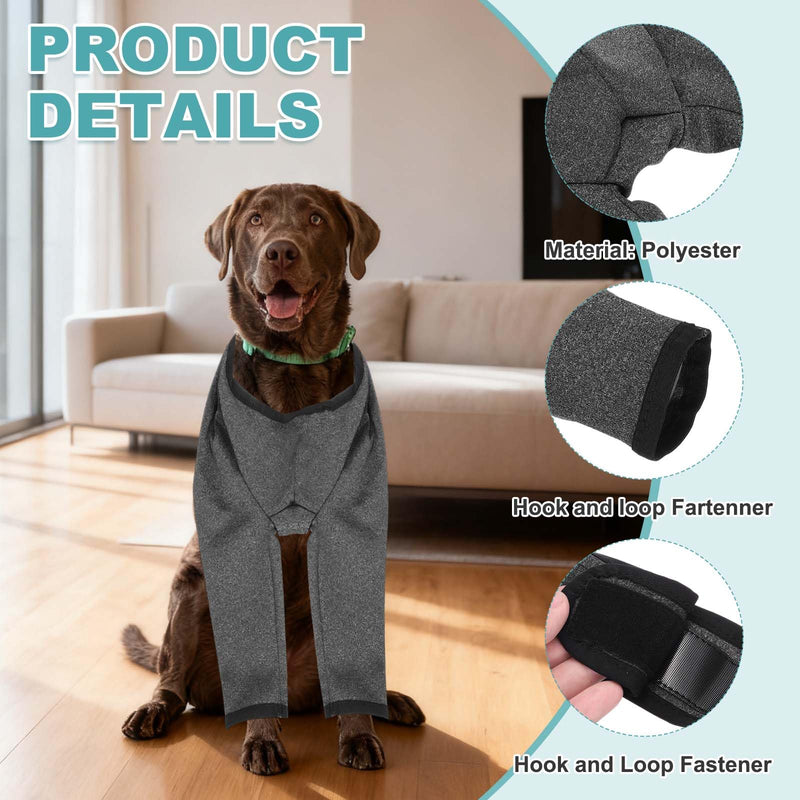 Dog Leg Sleeves, Dog Recovery Suit for Front Legs Pet Sleeves Elbow Protector Brace (XXL, Dark Gray, Polyester), for Knee Recovery Prevent Scratching XXL