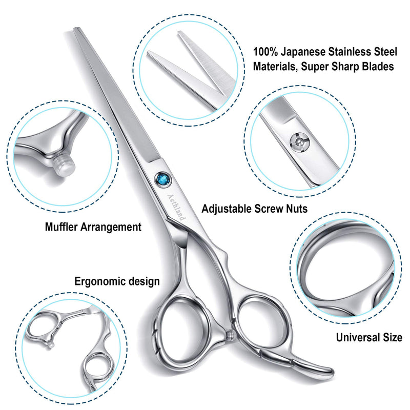 Hair Cutting Scissors Kit, Aethland Professional Barber Hairdressing Scissors Set (Trimming Shaping Grooming Thinning Shears) for Men Women Pets Home Salon Barber Haircut, 6.5" Japanese 9CR SS - PawsPlanet Australia