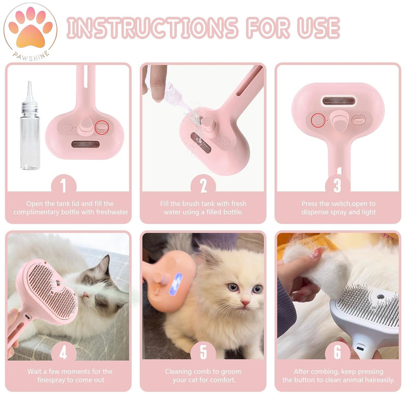 Cat steam brush, Pet steam brush, Innovative Accessories to Enrich Indoor Cats (Pink) Pink - PawsPlanet Australia