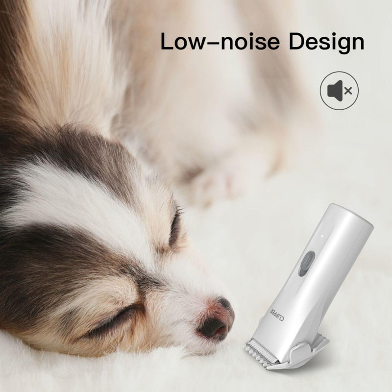Dog Grooming Kit Clipper for Thick Coat Low Noise Cordless Cat Hair Trimmer Rechargeable Shaver Pet Grooming Tools for Small and Large Animals L006-air-white