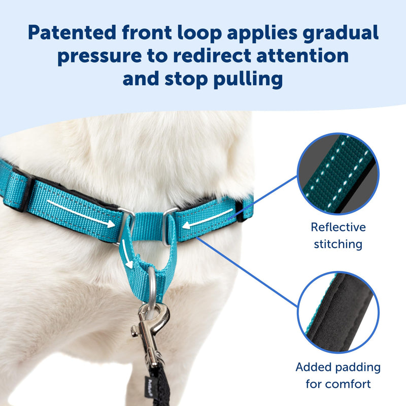 PetSafe Easy Walk Deluxe Dog Harness, No Pull Dog Harness – Perfect for Leash & Harness Training – Stops Pets from Pulling and Choking on Walks – Medium/Large, Ocean