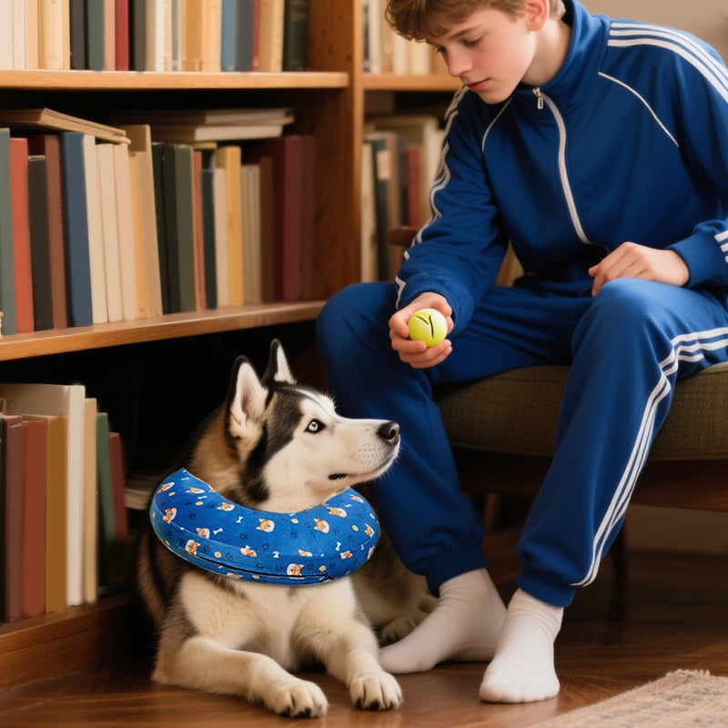 Soft cone for dogs, adjustable donut collar, anti-lick recovery aid for spray and rehabilitation healing accessories, grooming, veterinary training tool, swimming safety collar