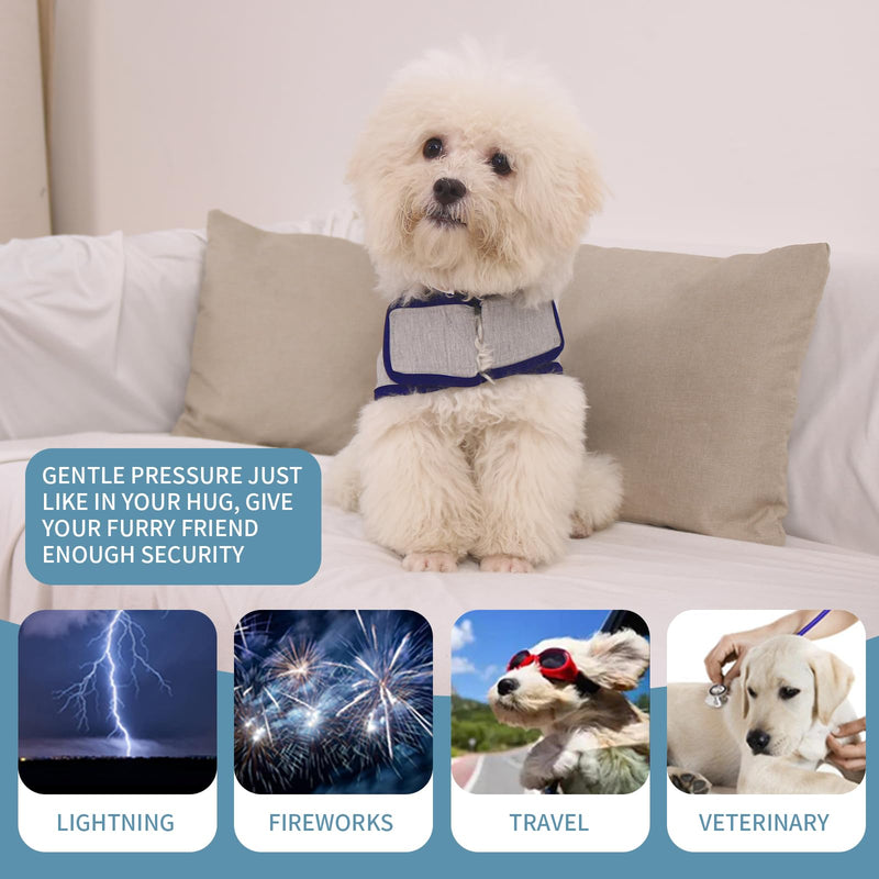Dog Anxiety Vest, Comfort Dog Anxiety Relief Coat, Breathable Dog Calming Vest for Thunderstorm, Travel, Fireworks, Vet Visits (S,Light Grey) Small Light Grey - PawsPlanet Australia
